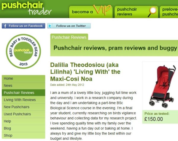 Pushchair Trader Review - Living With Maxi Cosi Noa