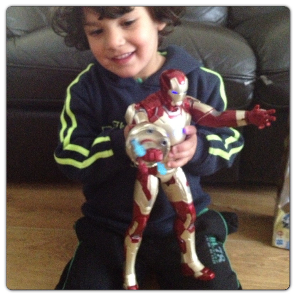 Little Man Having Fun with Iron Man 3 Sonic Blasting