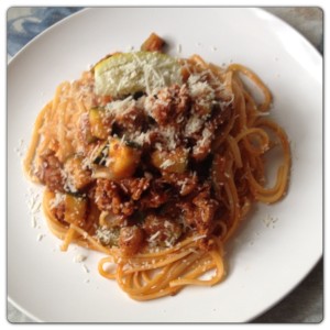 Tuscan Pork Linguine with Courgettes, Chilli and Lemon 