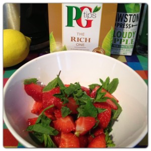 Crush Strawberries and Mint