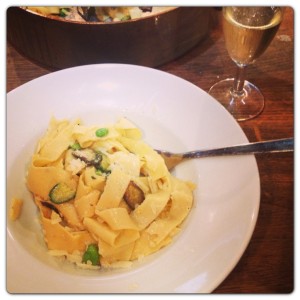 Pasta with Broad Beans and Courgettes