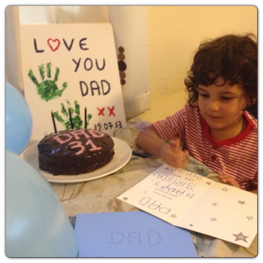 Writing Daddy's Birthday Card