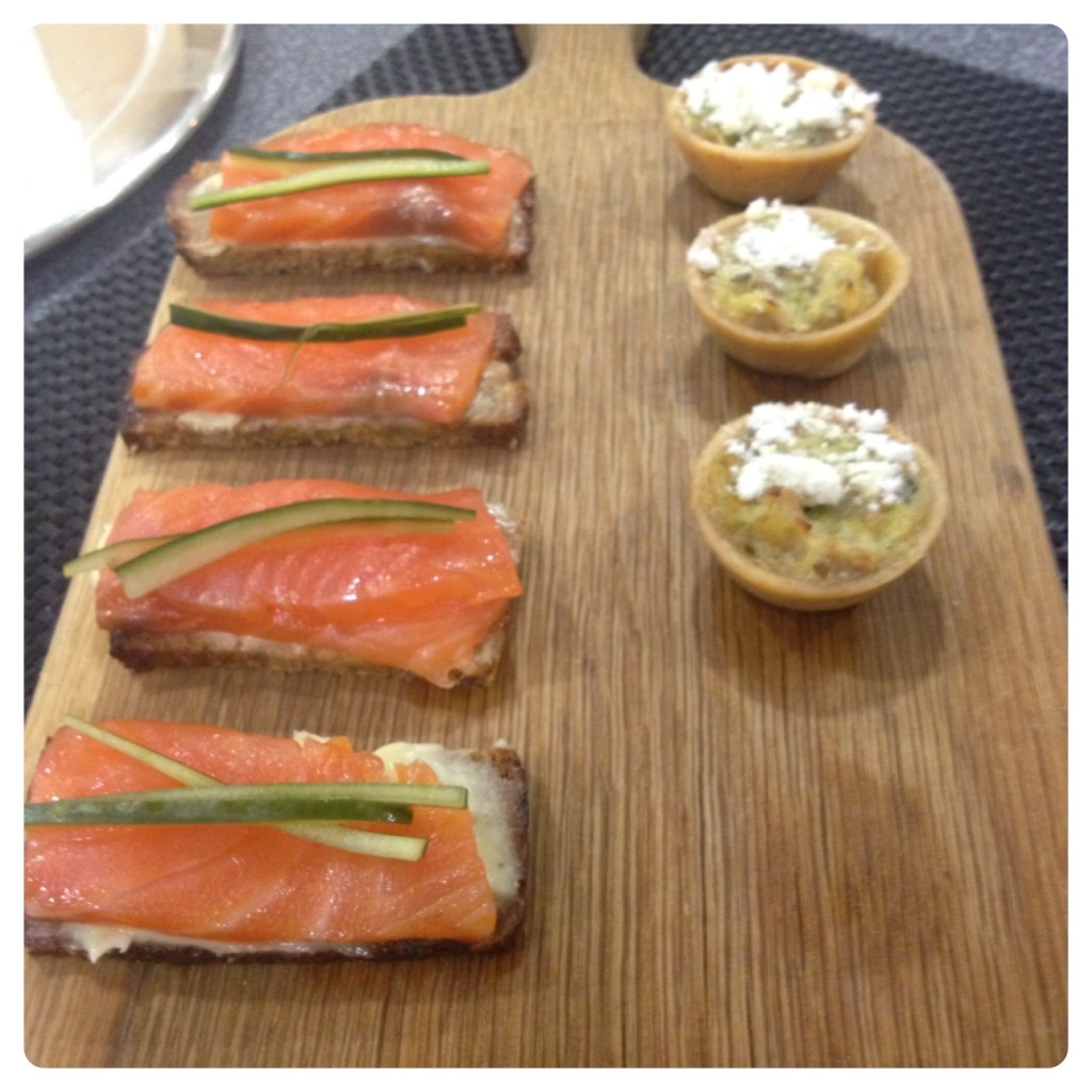 Smoked Salmon with Castello Jersey White and Baked Leek Tart with Castello Jersey Blue