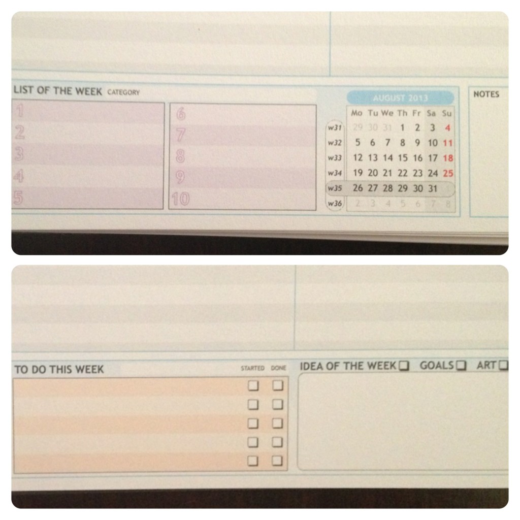 Bottom Page of Personal Planner