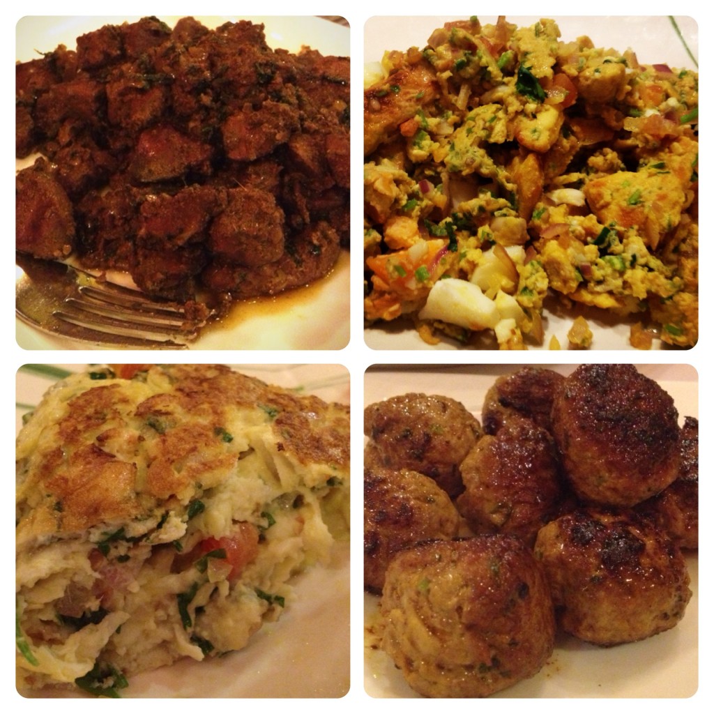 Turkey Liver, Shredded Turkey, Turkey Omelette and Turkey Meatballs