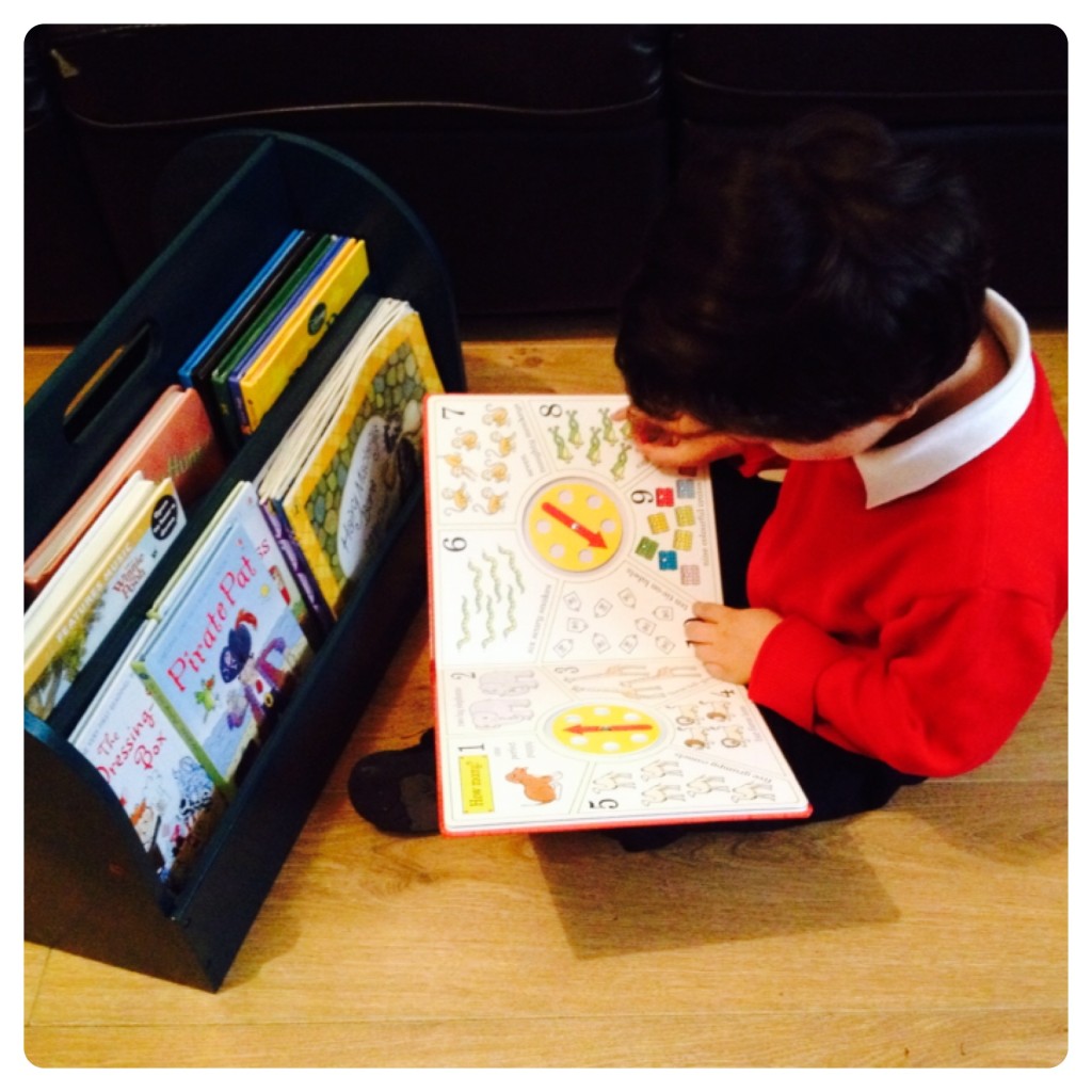 Little Man Enjoying His Tidy Books Box