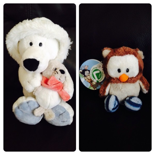 Polar Bear & Seal and Owl Bean Bag Keyring by NICI 