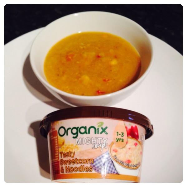 Organix Mighty Soups: Tasty Sweetcorn and Noodles