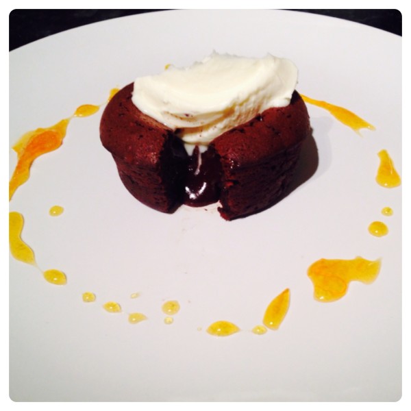 Chocolate & Orange Fondant with Creme Fraiche