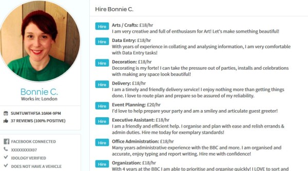 TaskRabbit: Bonnie's Profile