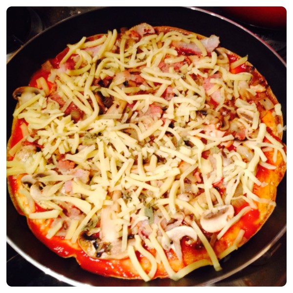 Passata, Toppings and Grated Cheese.