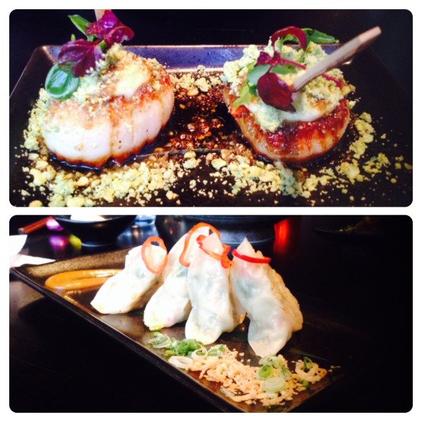 Grilled Scallops and Chilean Seabass and Crayfish Dumplings 