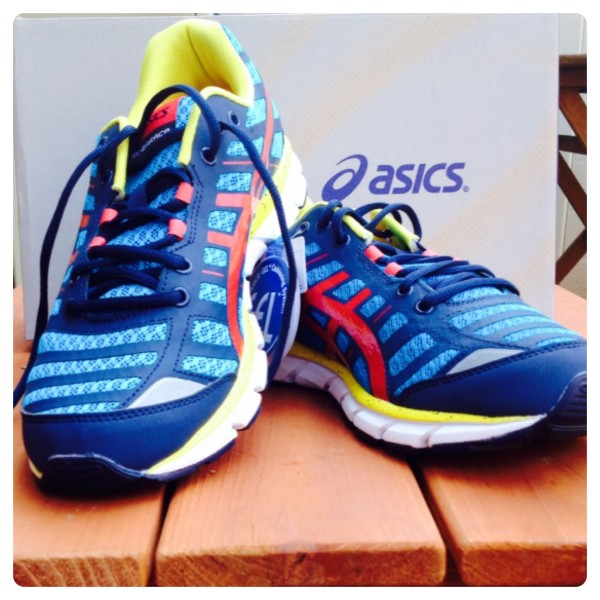 Asics Zaraca in Blue, Red and Yellow