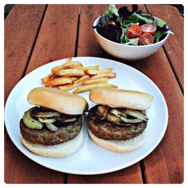 Burgers, Chips and Salad