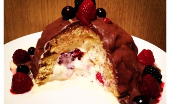 Summer Fruits Chocolate Ice Cream Bombe Recipe