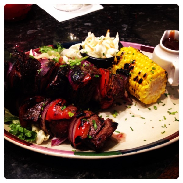 Blackened Steak Skewers with Salad