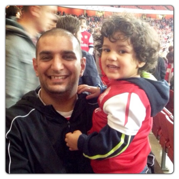 Hubby and Little Man at a Match