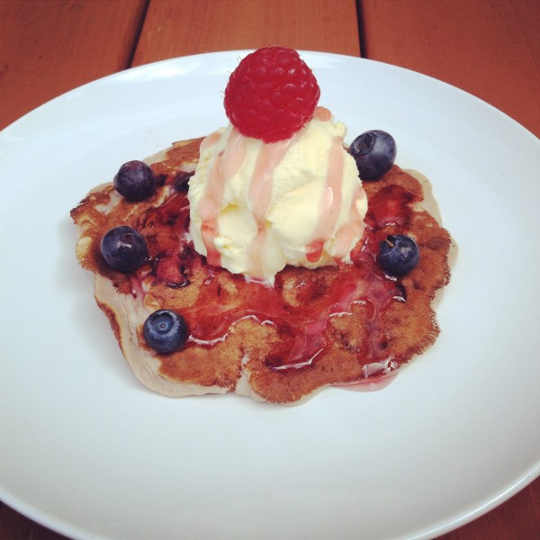 Ice Cream on Mixed Berries Pancake