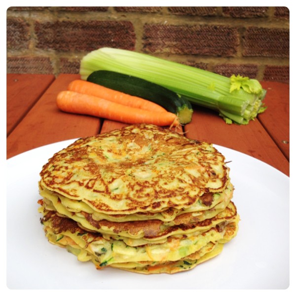 Light Family Lunch: Courgette, Celery and Carrot Pancake 