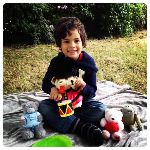 National Teddy Bear Picnic: Little man with his teddy bear