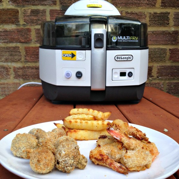 Breaded Prawns and Mushrooms with Fries