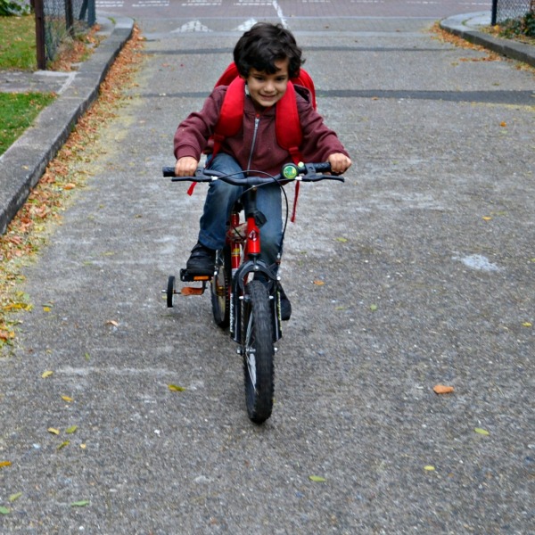 Little Man Learning to Ride a Bike