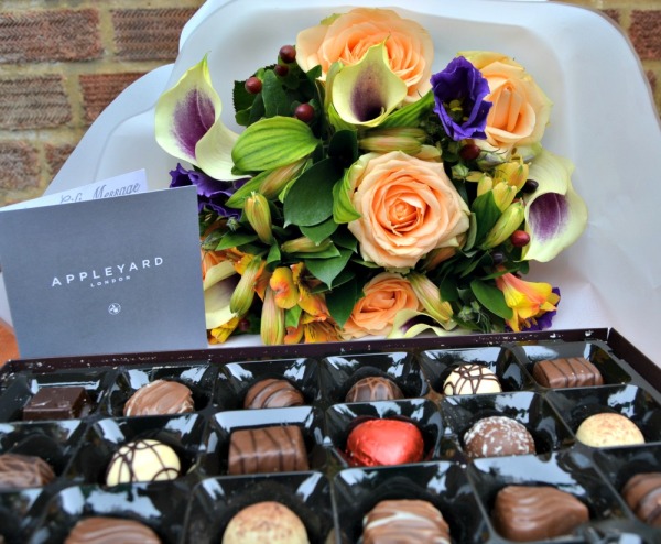 Blueberry Muffin Bouquet and Chocolates by Appleyard