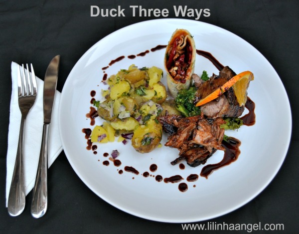 Duck Three Ways Recipe: Duck a l’Orange, Spiced Pulled Duck Leg, Honey & Soy Glazed Duck Roll