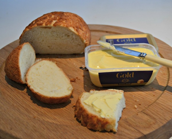 Crusty Bread Spread with Gold from Flora