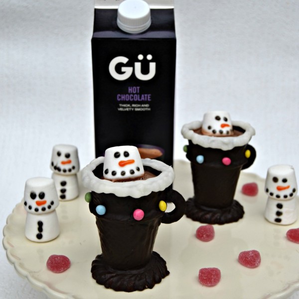 Gu Hot Chocolate in Edible Chocolate Cup with Marshmallow Snowman