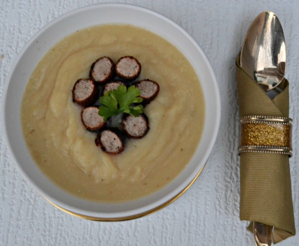 Parsnip Soup with Pigs in Blankets