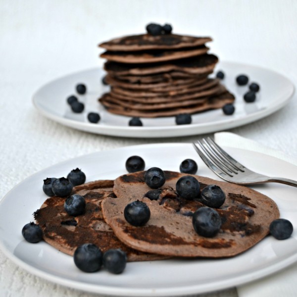 Blueberry and Chocolate Protein Pancake