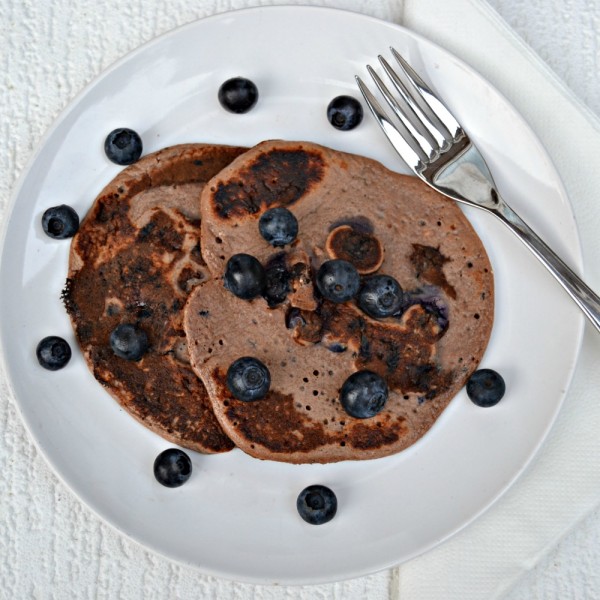 Blueberry and Chocolate Protein Pancake