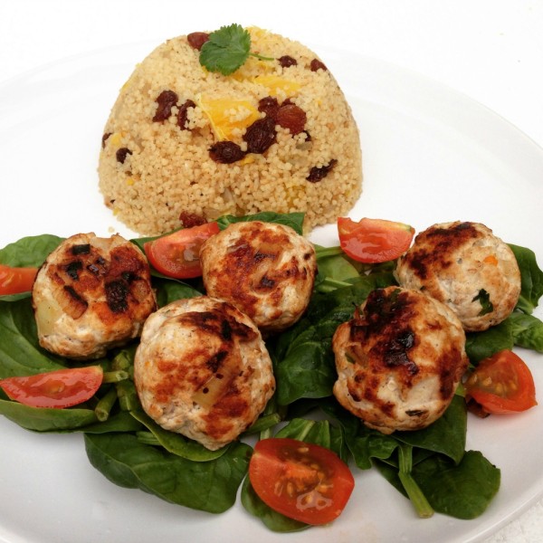 Moroccan Turkey Meatballs with Citrus Couscous