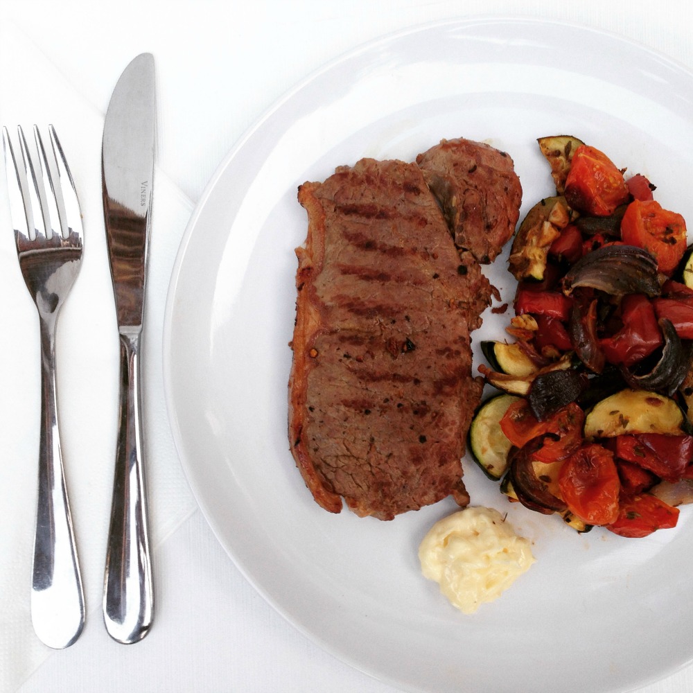 Steak and Roasted Ratatouille with Aioli